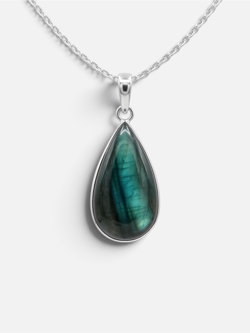 925 VINTAGE LABRADORITE NECKLACE - Picture 3 of 4